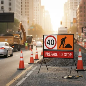 2 section multi message traffic frame Australia 1220 w x 610 mm H - Image 3