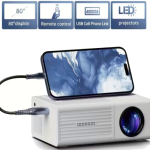 Portable Mini Projector with Full HD 1080P | Compatible with iOS, Android, Windows - Includes Remote Control, USB-Powered, Compact Cube Design, Ideal for Smartphones, PS4, USB