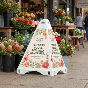 TriStack™ Plastic Pyramid Sign 900 mm x 600 mm - Image 4