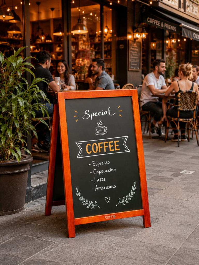 Large outdoor wood blackboard size 600 mm x 900 mm