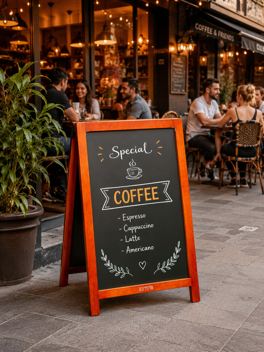 Large outdoor wood blackboard size 600 mm x 900 mm