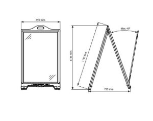 Posterpro A-Frame Sign with Protective Lens (600mm W x 900mm H) - Image 7