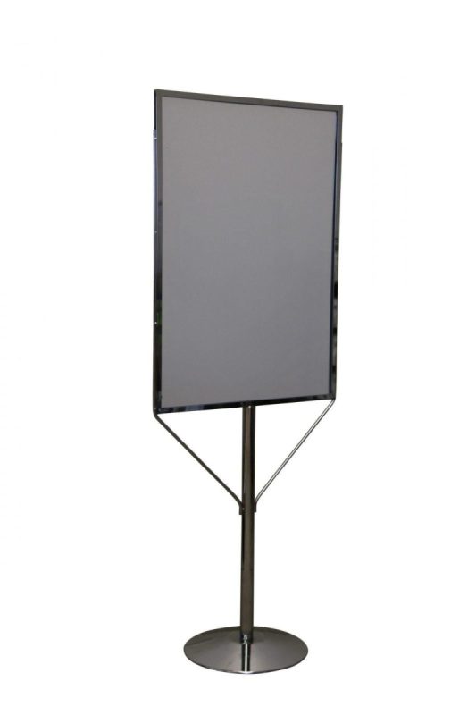 Rite Entrance Poster Stand | Heavy Duty Chrome Display Sign