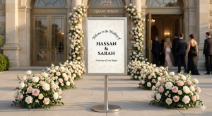 Signage for wedding hire + Printing your Design And FREE Design