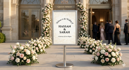 Signage for wedding hire + Printing your Design And FREE Design