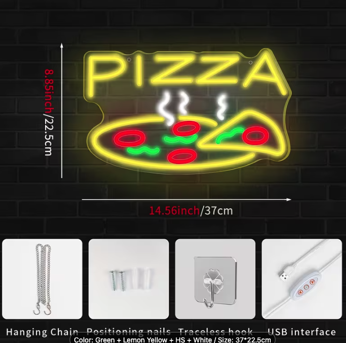 Pizza neon sign outdoor